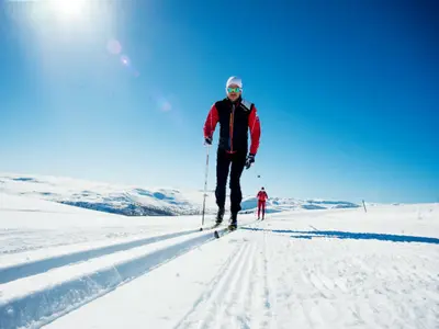 Langläufer im Skigebiet Hovden © Hovden Alpinsenter