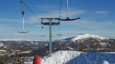 Blick vom Berg im Skigebiet Nesbyen