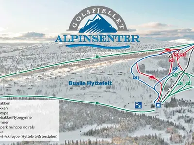 Pistenplan Skisenter Golsfjellet