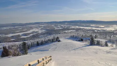Blick von den Pisten im Skigebiet Golsfjellet