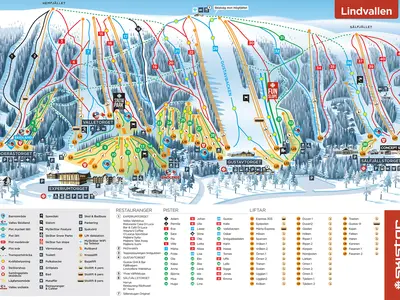 Pistenplan Lindvallen / Högfjället