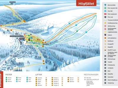Pistenplan Lindvallen / Högfjället