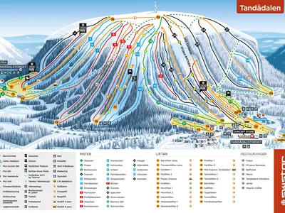 Pistenplan Tandadalen / Hundfjället