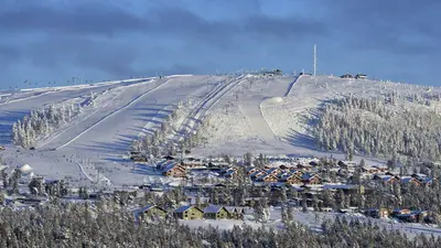 Luftaufnahme des Skigebiets Idre Fjäll