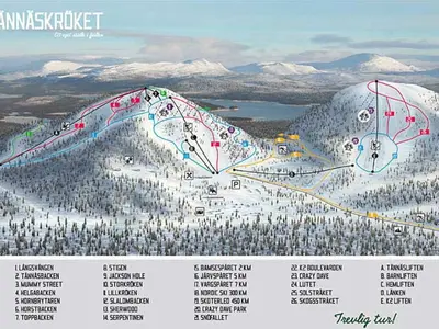 Pistenplan Funäsfjällen