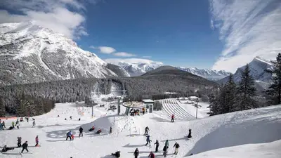 Blick ins Skigebiet Norquay