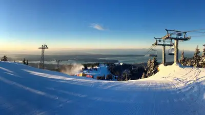 Panorama vom Skigebiet Grouse Mountain