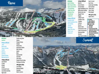 Pistenplan Whitewater Ski Resort