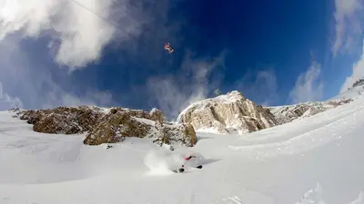 Die Gondel des Skigebiets