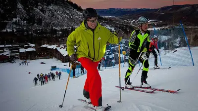 Der Aufstieg mit Langlaufskiern