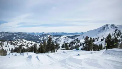 Blick auf den Terrain Park in Olympic Valley
