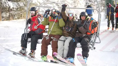 Aufstieg mit dem Sesselllift