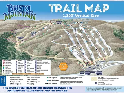 Pistenplan Bristol Mountain Resort