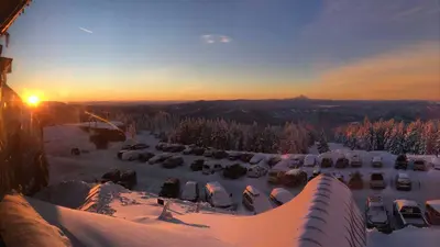 Ausblick bei Sonnenuntergang