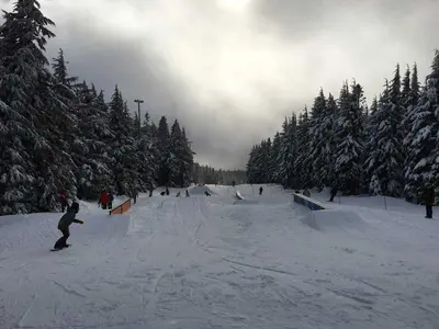 Blick auf den Snowpark © Timberline Ski Area