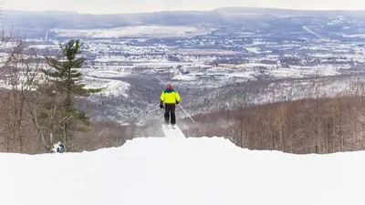 Blick ins Tal von Montage Mountain