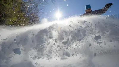Tiefschneeabfahrt in Ski Sundown
