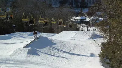 Blick auf den Snowpark in Ski Sundown