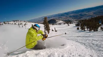 Skiabfahrt in Mt. Rose