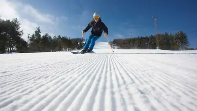 Abfahrt auf bestens präparierten Pisten