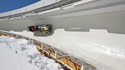 Bob auf der Bobbahn von Lake Placid