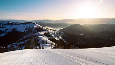 Frisch präparierte Piste im Sugar Bowl Resort