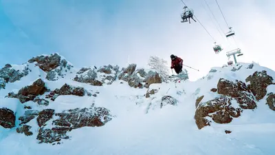 Skifahrer im Sugar Bowl Resort