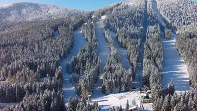 Panorama des Skiareal Spicak