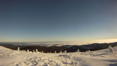 Aussicht vom höchsten Berg des Altvatergebirges, dem Praded