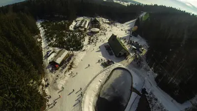 Sicht auf das Skiareal Ricky Orlickych