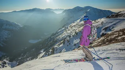 Piste und Panorama im Skigebiet Kasprowy Wierch