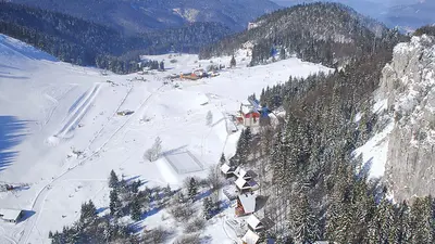 Blick auf das Skigebiet Malino Brdo