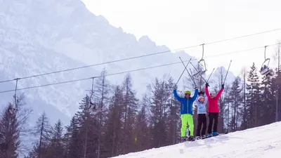 Skifahrer in Kranjska Gora