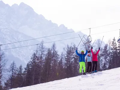 Skifahrer in Kranjska Gora