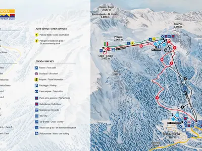 Pistenplan Sella Nevea / Bovec Kanin