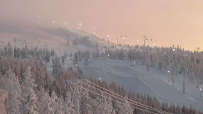 Blick auf das Skigebiet Ski Levi