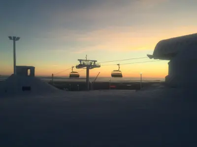 Sonnenaufgang im Skigebiet Pyhä © Pyhä Ski Resort