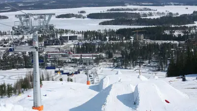 Blick vom Tahko Park im Skigebiet Tahko