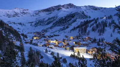 Blick auf Malbun am Abend