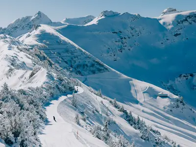 Verschneite Bergwelt im Skigebiet von Malbun © Liechtenstein Marketing / Christoph Schoech Photography