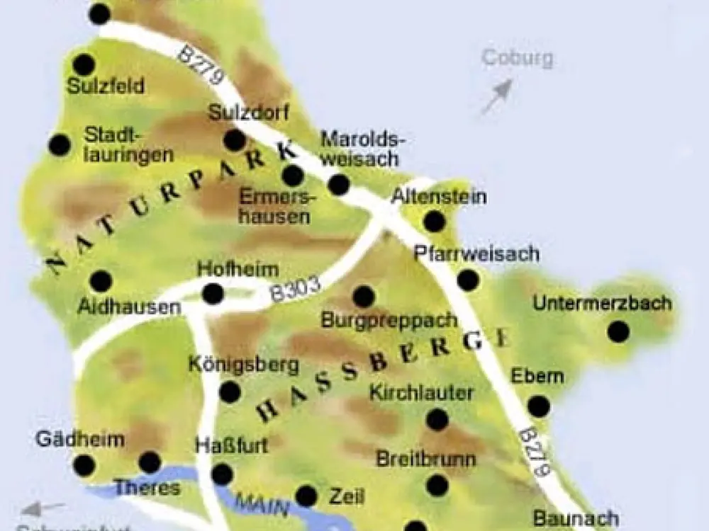 Karte Hassberge Unterfranken