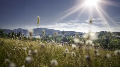 Aussicht vom Bergfriedhof Gmund