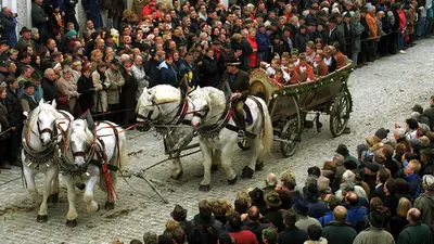 Kutsche bei der Leonhardifahrt in Bad Tölz
