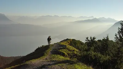Wanderer mit Panoramaaussicht