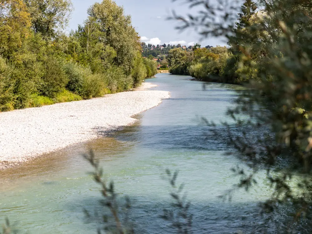 Die Loisach kurz vor Ohlstadt