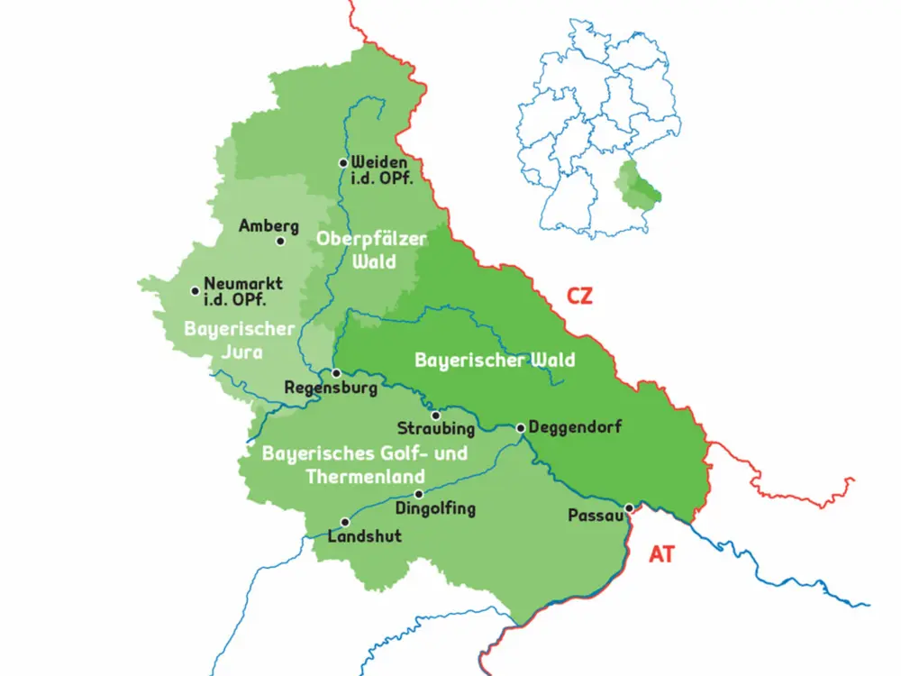 Karte Bayerischer Wald