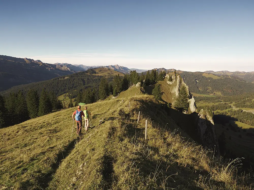 Wanderer auf der Gipfelstürmerroute