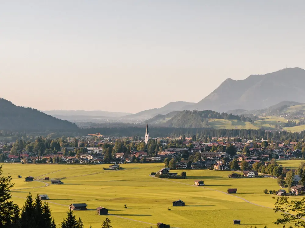 Blick ins Tal und Oberstdorf