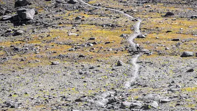 Biken durch steinige Landschaften