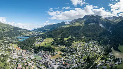 Sicht von Lenzerheide in Richtung Valbella